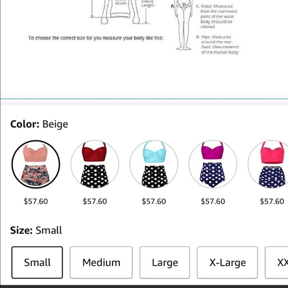 Retro Halter Bikini Top size small - Picture 3 of 3